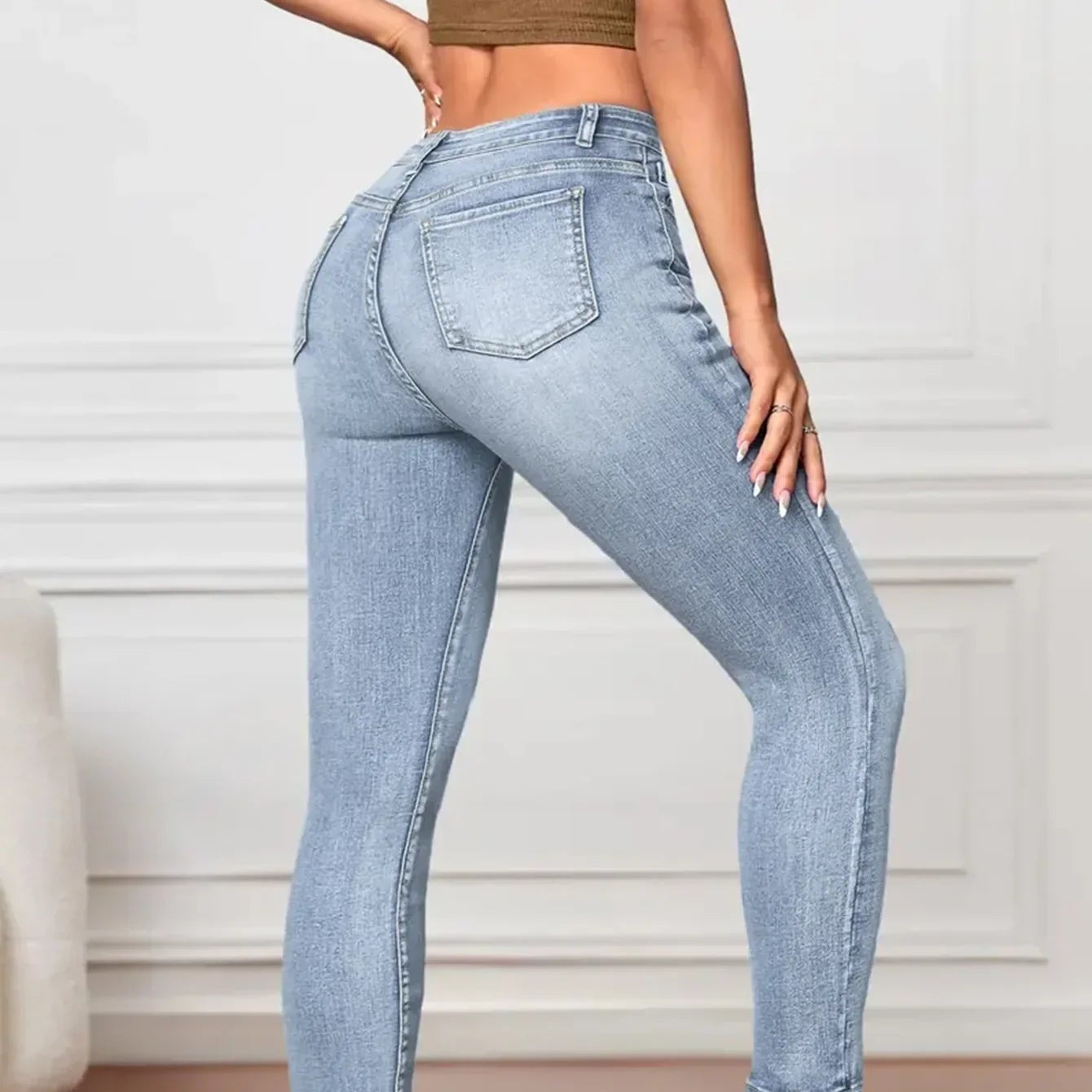 Damen - Schmale Jeggings - Hohe Taille - Stylische Jeans für jede Gelegenheit
