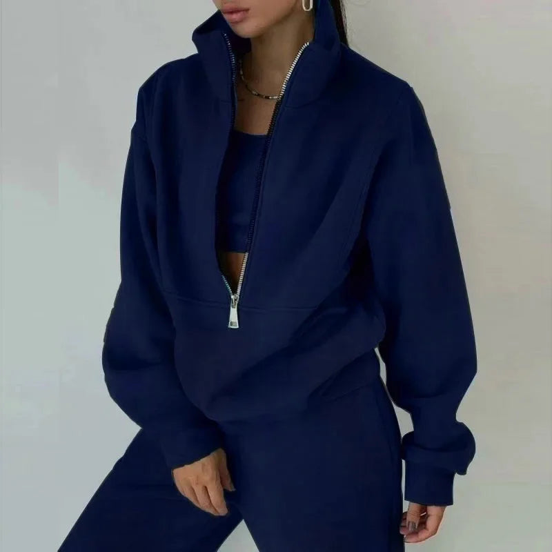 Damen - Lässiges Winter-Set - Kuscheliges Sweatshirt & Bequeme Hose - Perfekt für Gemütliche Tage