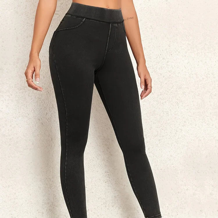 Damen - Skinny Jeggings - Hohe Taille - Stylische Passform für Komfort und Eleganz