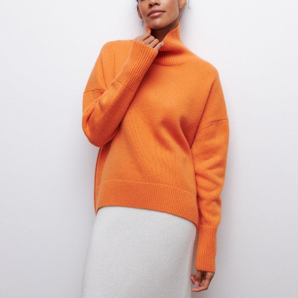 Damen - Weicher Rollkragenpullover - Hochwertiger Baumwolle - Gemütliche Strickwaren - Ideal für kühle Tage