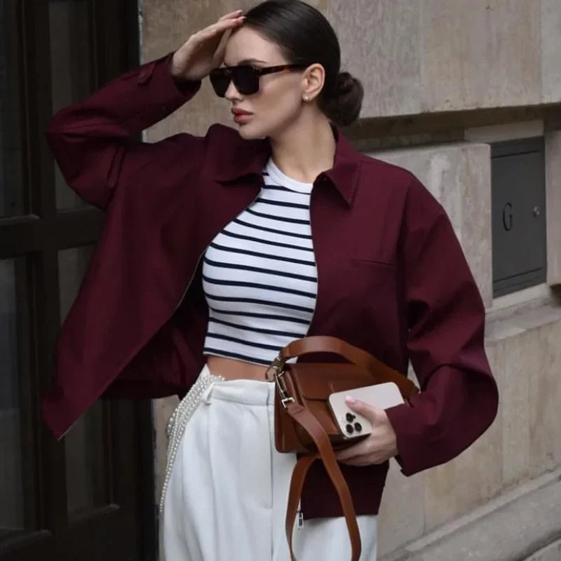 Damen - Bomberjacke - Gekürzte - Modern Fit - Stylische Jacke für jeden Anlass