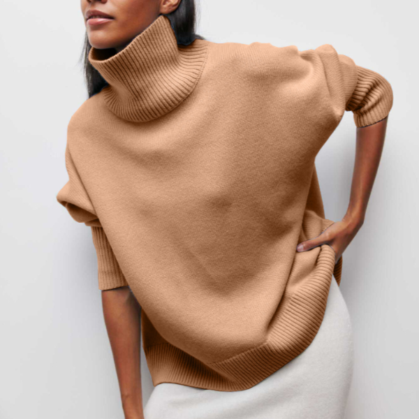 Damen - Weicher Rollkragenpullover - Hochwertiger Baumwolle - Gemütliche Strickwaren - Ideal für kühle Tage