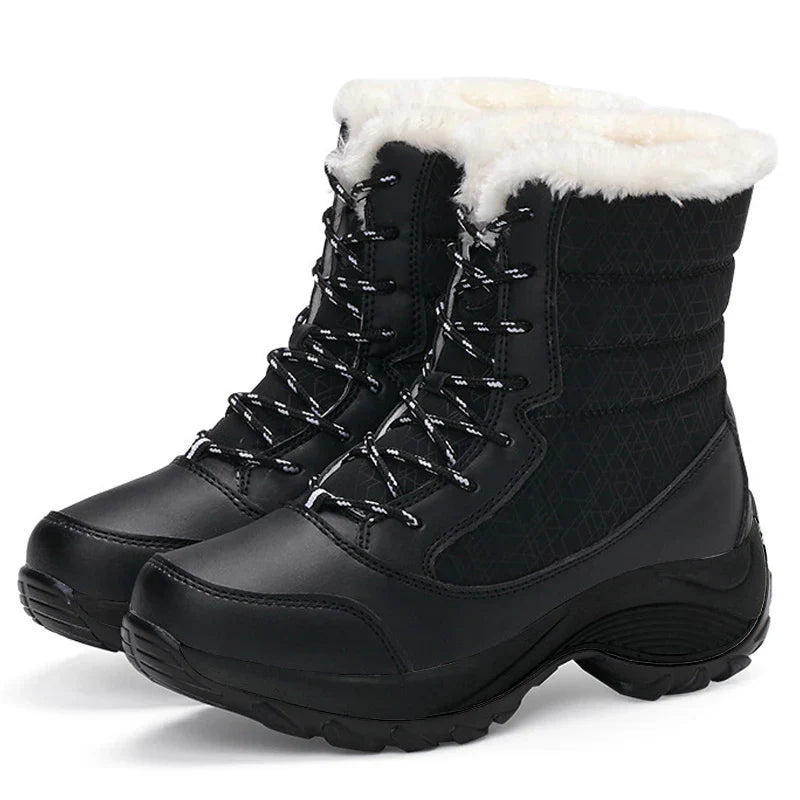 Damen - Lässige Plateau-Schneestiefel - Warm und Stylisch - Perfekt für Winterabenteuer