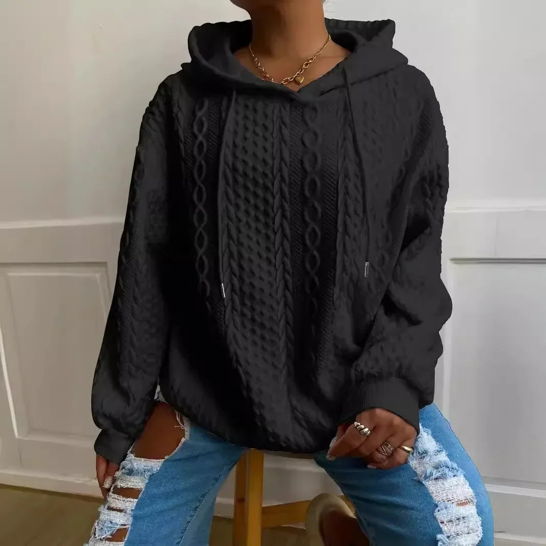 Damen - Winter Sweatshirt - Kapuze - Bequemer Langarm Stil - Perfekt für kalte Tage