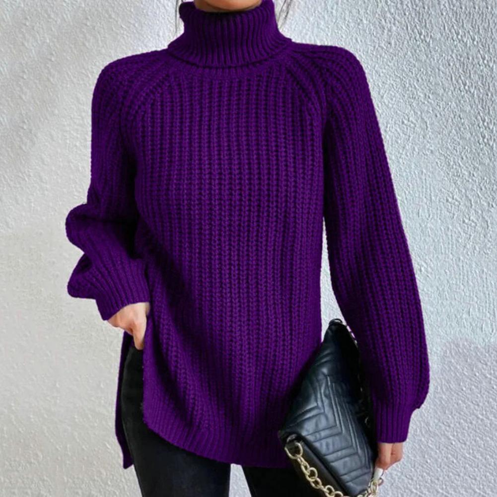 Damen - Rollkragenpullover - Weichem Rippenstrick - Bequemer Loose Fit für einen lässigen Look