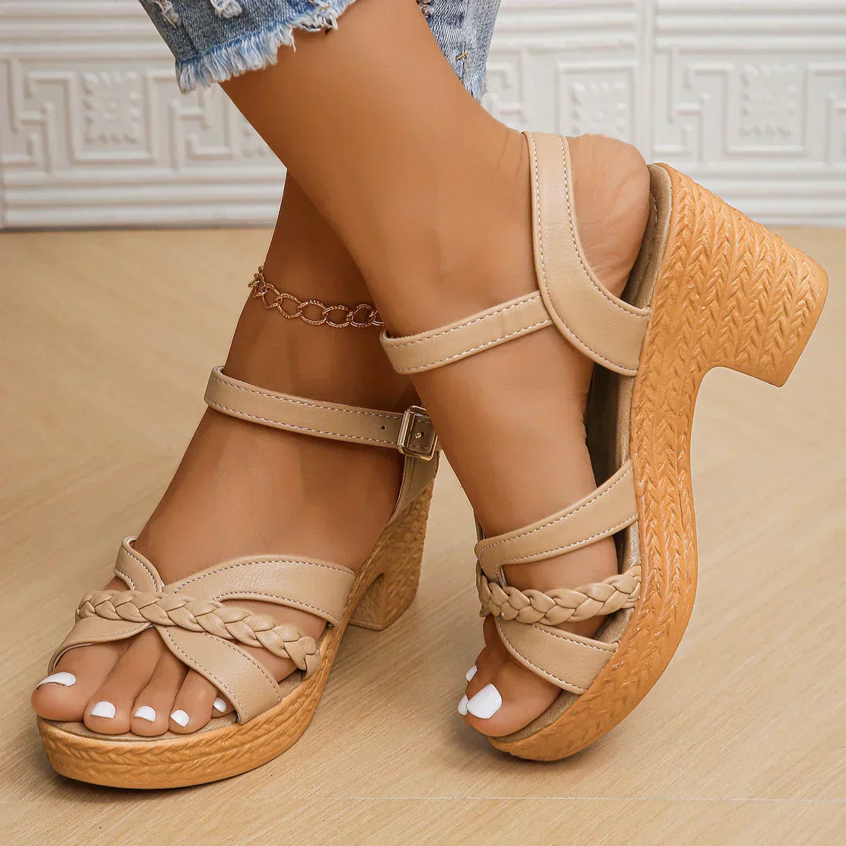 Damen - Modische Sandalen - Hochwertiges Material - Bequeme Passform - Lässige Sommer Sandalen