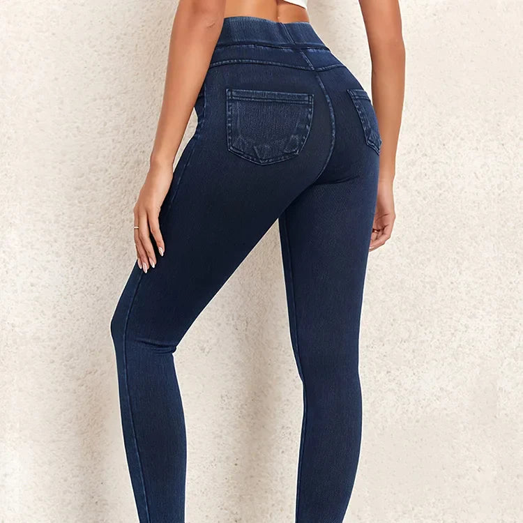 Damen - Skinny Jeggings - Hohe Taille - Stylische Passform für Komfort und Eleganz