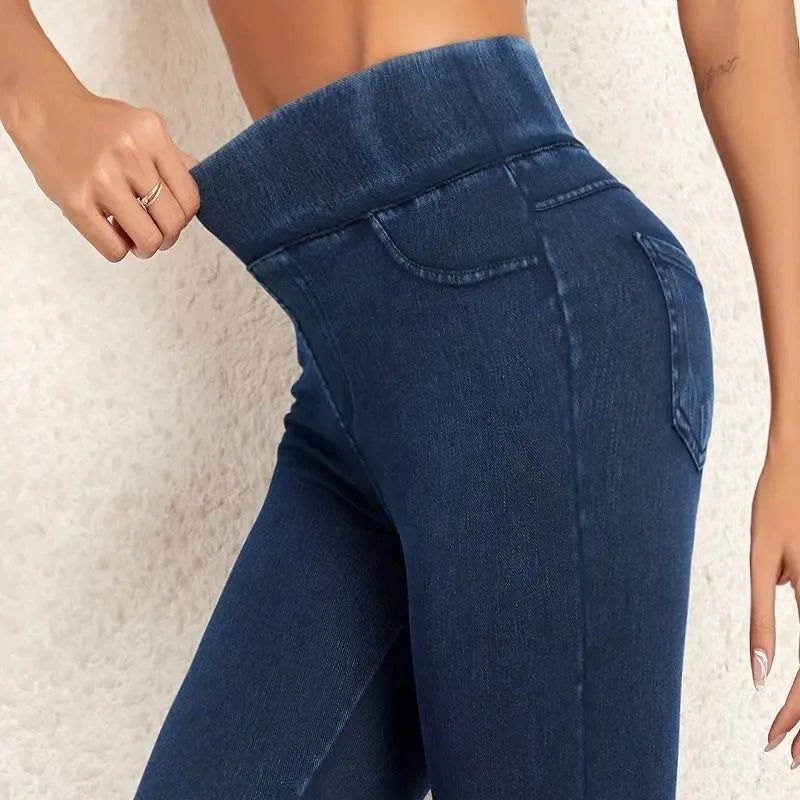 Damen - Stylische Jeggings - Hohe Taille - Bequemer Trendy Fit für jeden Anlass