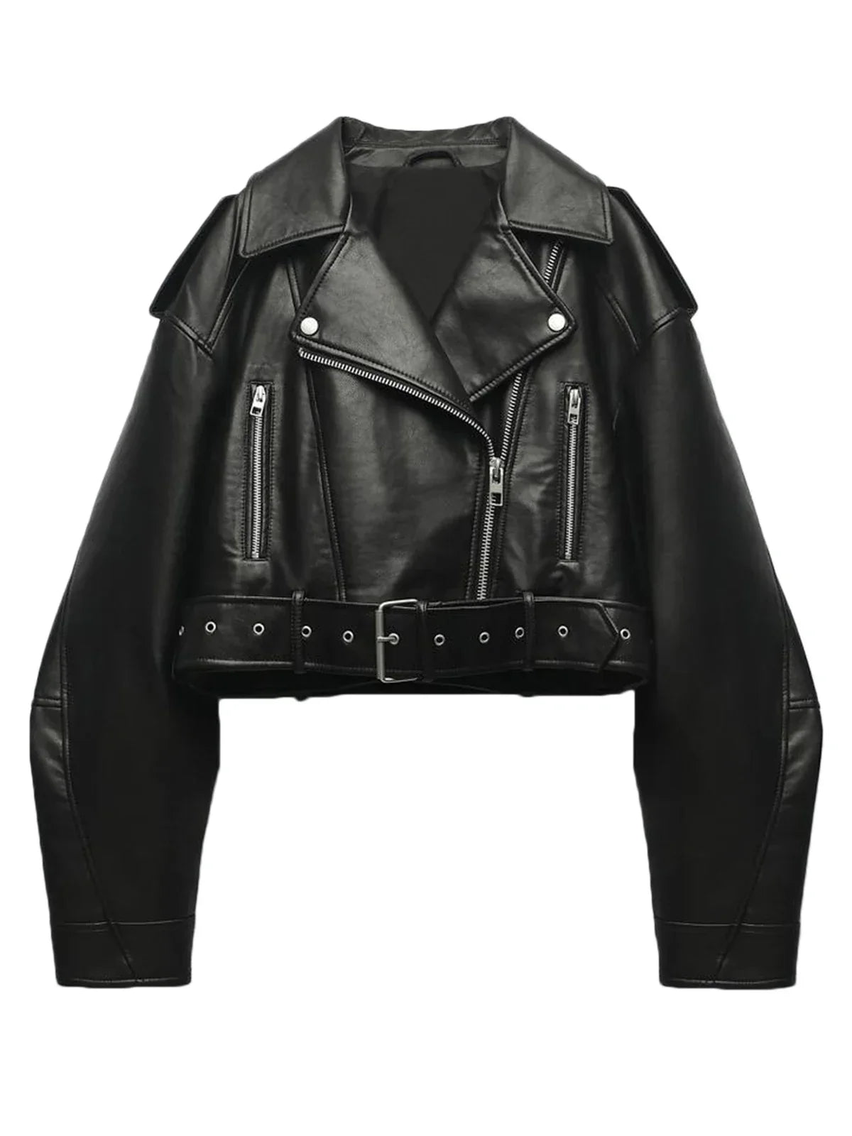 Damen - Klassische Bikerjacke - Hochwertiges Material - Lässiger Stil für jeden Anlass