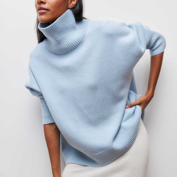 Damen - Weicher Rollkragenpullover - Hochwertiger Baumwolle - Gemütliche Strickwaren - Ideal für kühle Tage