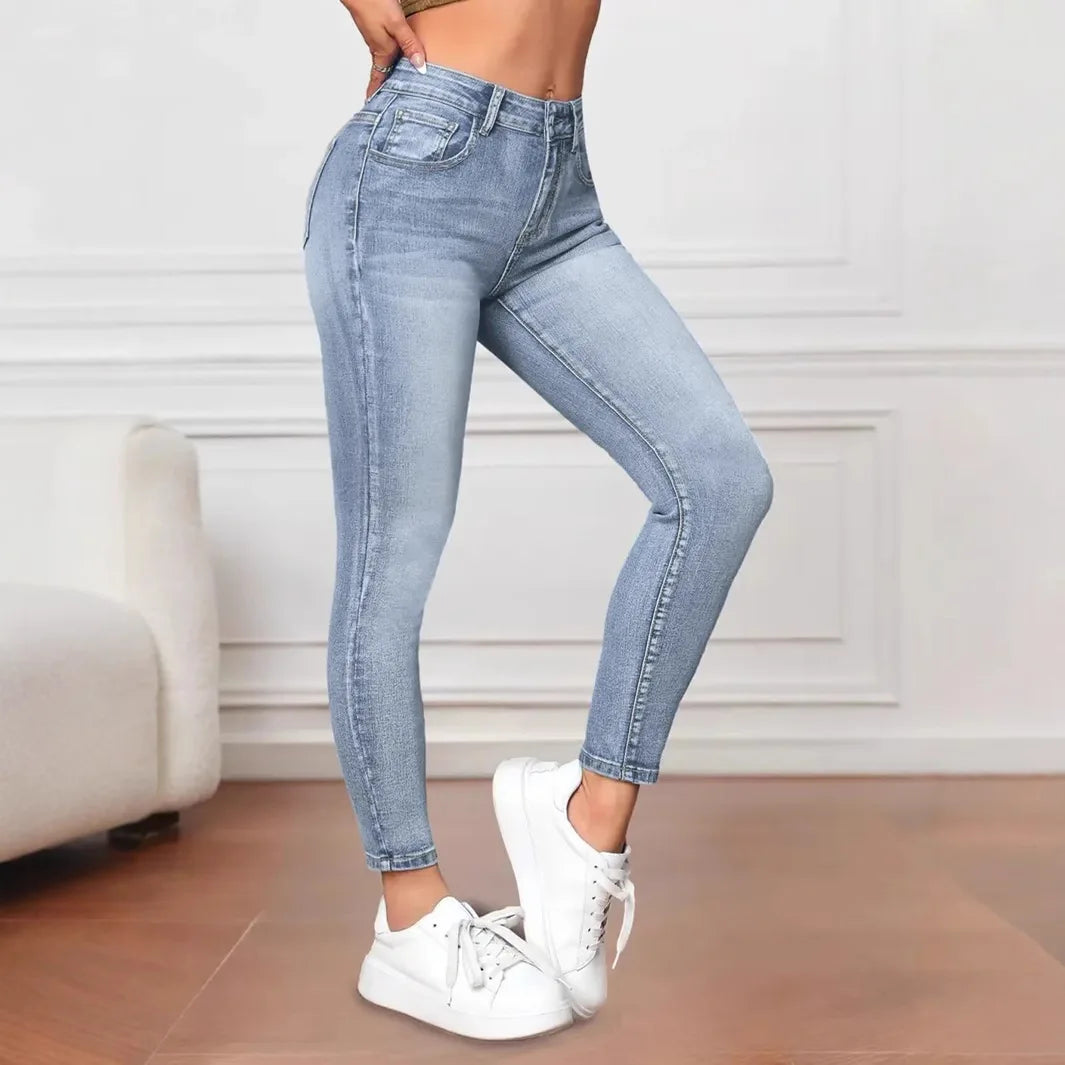 Damen - Schmale Jeggings - Hohe Taille - Stylische Jeans für jede Gelegenheit