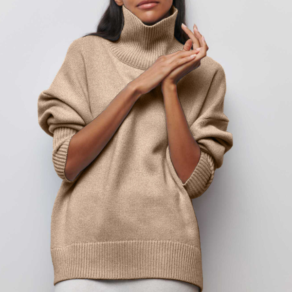 Damen - Weicher Rollkragenpullover - Hochwertiger Baumwolle - Gemütliche Strickwaren - Ideal für kühle Tage