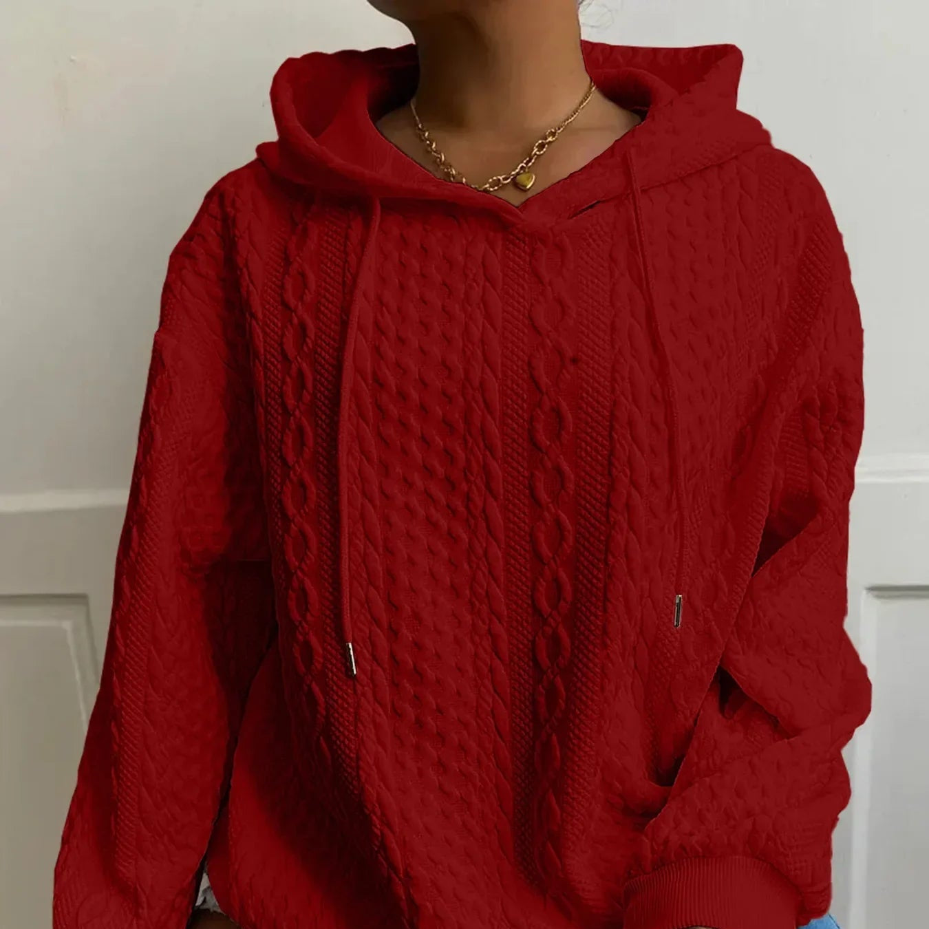 Damen - Winter Sweatshirt - Kapuze - Bequemer Langarm Stil - Perfekt für kalte Tage