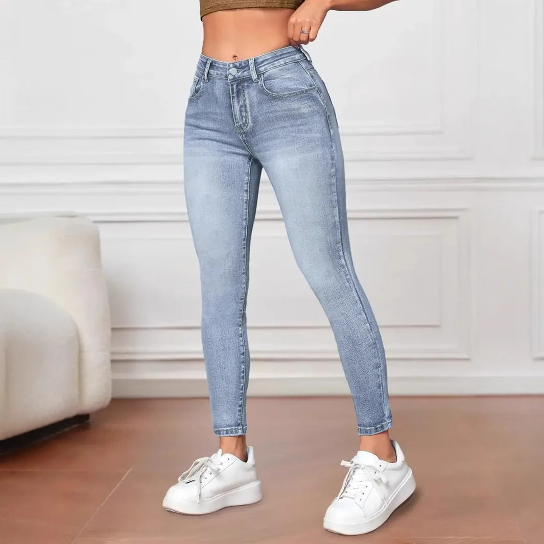 Damen - Schmale Jeggings - Hohe Taille - Stylische Jeans für jede Gelegenheit
