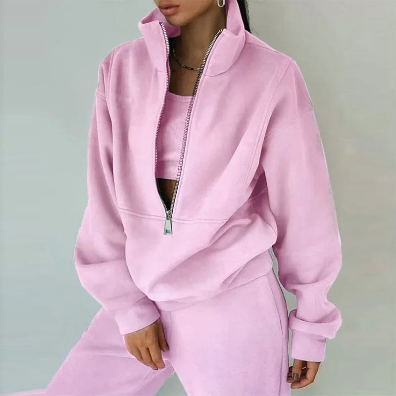 Damen - Lässiges Winter-Set - Kuscheliges Sweatshirt & Bequeme Hose - Perfekt für Gemütliche Tage