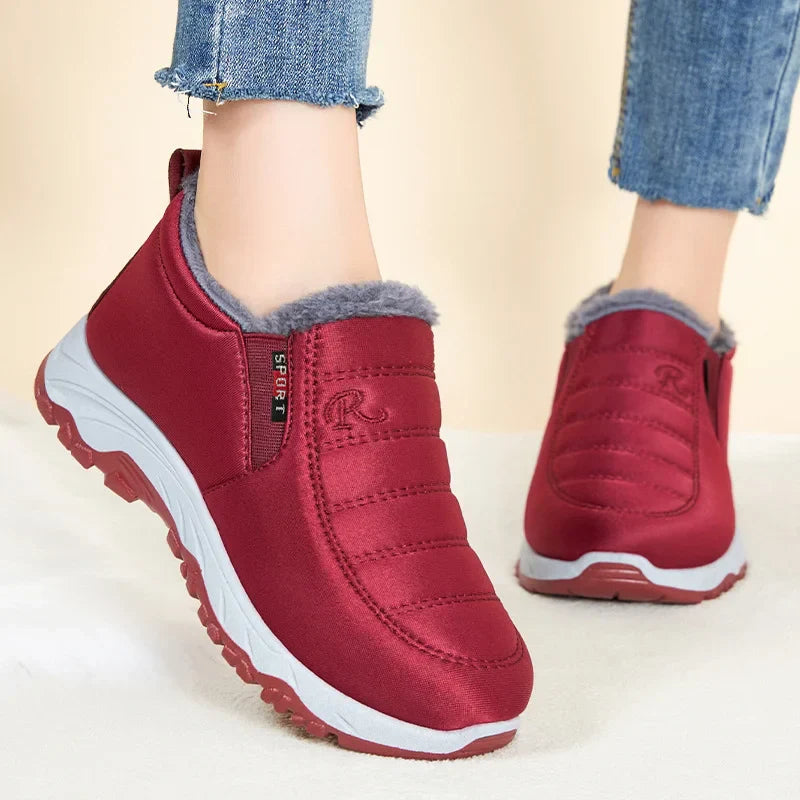 Damen - Stylische Winter-Schlupfstiefel - Reißverschluss - Warm und Bequem für kalte Tage