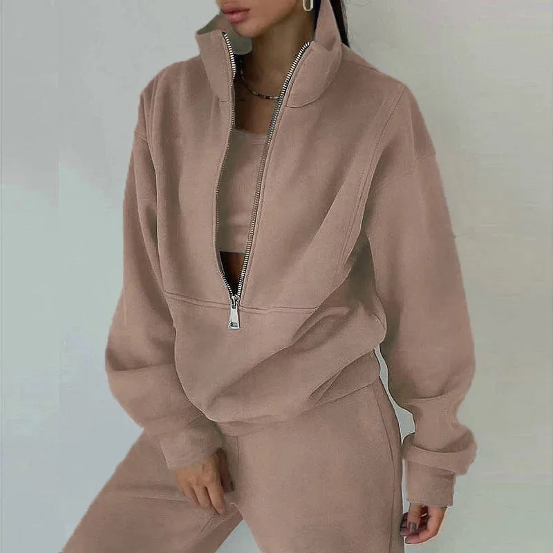 Damen - Lässiges Winter-Set - Kuscheliges Sweatshirt & Bequeme Hose - Perfekt für Gemütliche Tage
