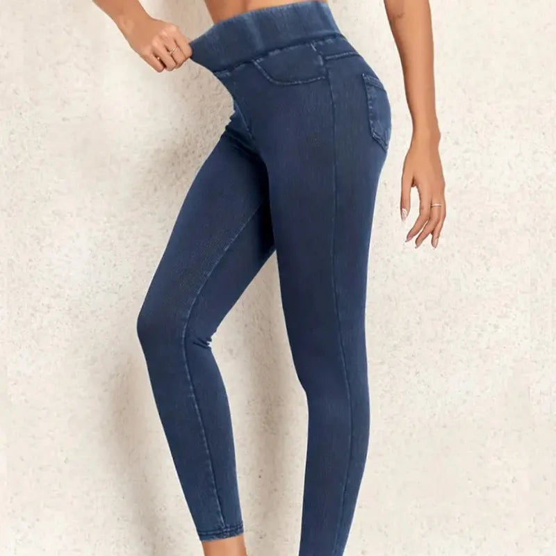 Damen - Stylische Jeggings - Hohe Taille - Bequemer Trendy Fit für jeden Anlass