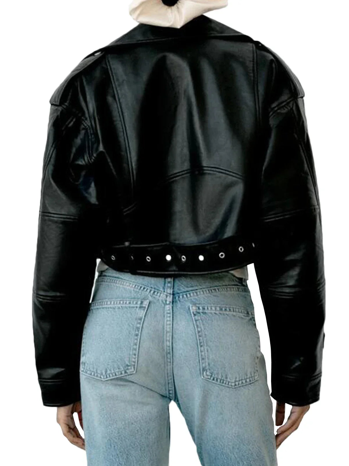 Damen - Klassische Bikerjacke - Hochwertiges Material - Lässiger Stil für jeden Anlass