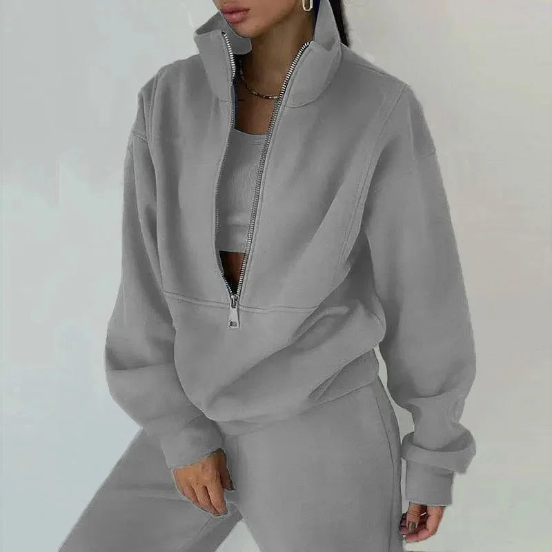 Damen - Lässiges Winter-Set - Kuscheliges Sweatshirt & Bequeme Hose - Perfekt für Gemütliche Tage