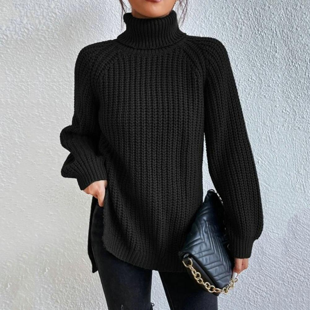 Damen - Rollkragenpullover - Weichem Rippenstrick - Bequemer Loose Fit für einen lässigen Look