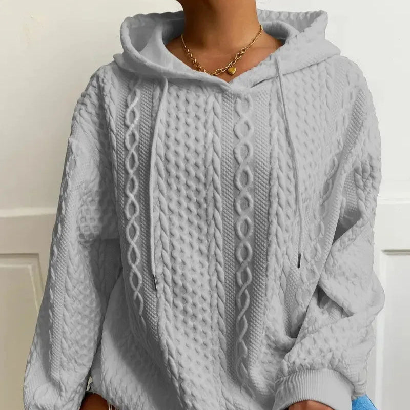 Damen - Winter Sweatshirt - Kapuze - Bequemer Langarm Stil - Perfekt für kalte Tage