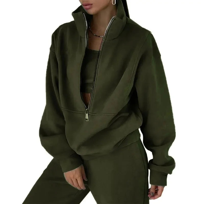 Damen - Lässiges Winter-Set - Kuscheliges Sweatshirt & Bequeme Hose - Perfekt für Gemütliche Tage