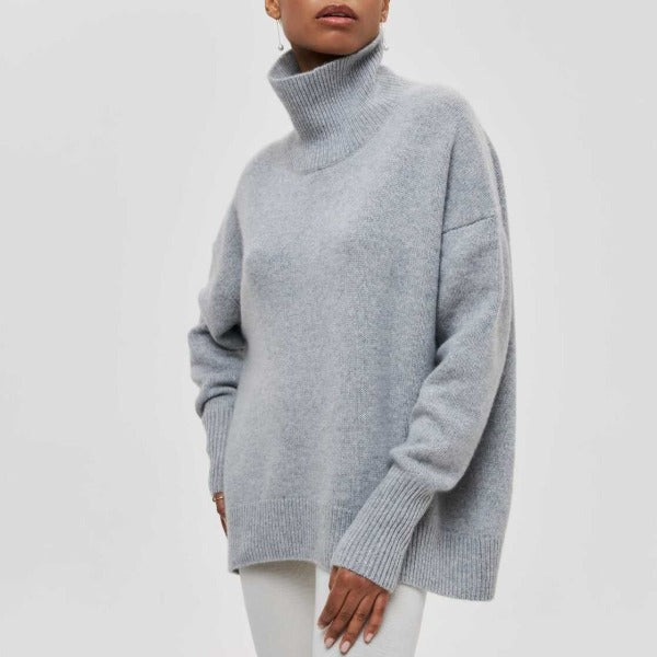 Damen - Weicher Rollkragenpullover - Hochwertiger Baumwolle - Gemütliche Strickwaren - Ideal für kühle Tage