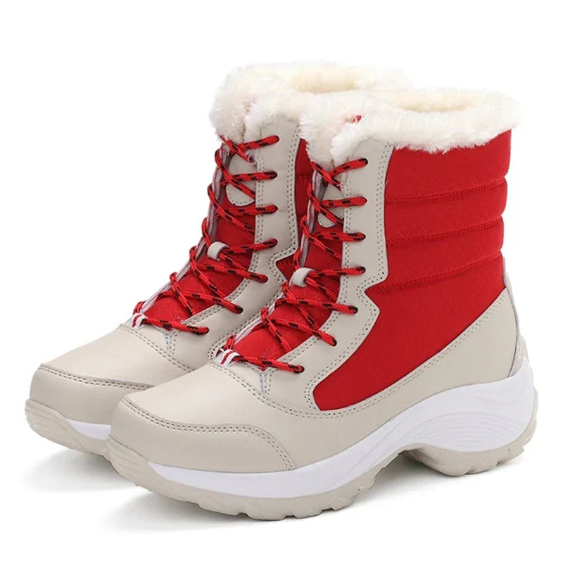 Damen - Lässige Plateau-Schneestiefel - Warm und Stylisch - Perfekt für Winterabenteuer
