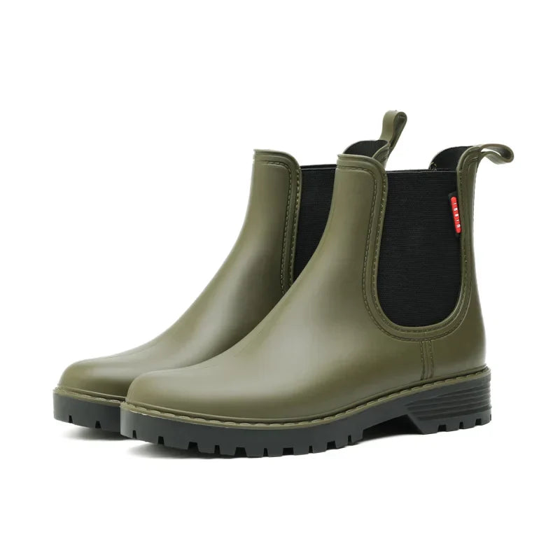 Damen - Chelsea Regenstiefel - Wasserdicht & rutschfest - Stilvolle Gummistiefel für nasses Wetter