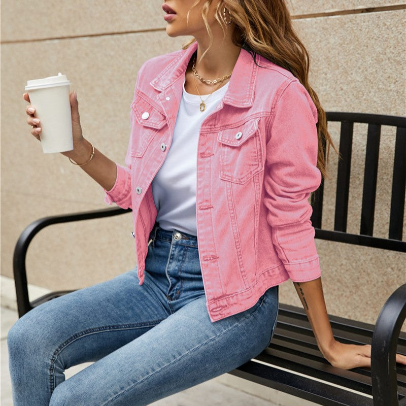 Damen - Denim Jacke - Atmungsaktiver Stoff - Leicht & Stilvoll - Ideal für den Sommer, modisch und bequem