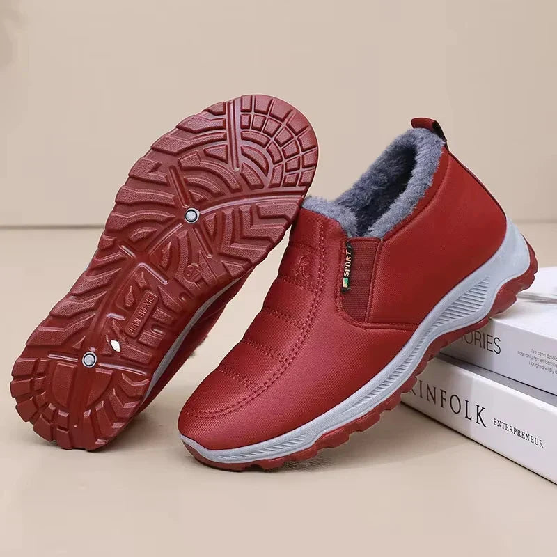 Damen - Stylische Winter-Schlupfstiefel - Reißverschluss - Warm und Bequem für kalte Tage