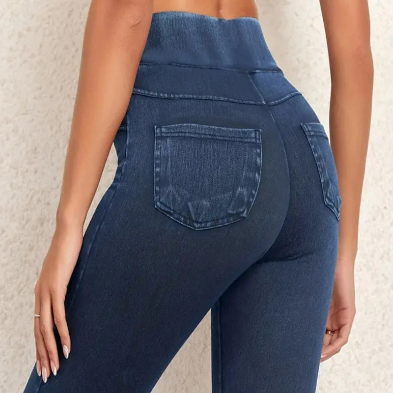 Damen - Stylische Jeggings - Hohe Taille - Bequemer Trendy Fit für jeden Anlass