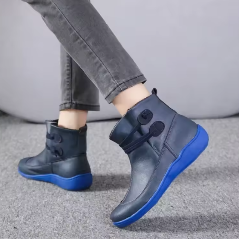 Damen - Wasserdichte Stiefelette - Verstellbaren Riemen - Perfekt für Regenwetter und Stilbewusste
