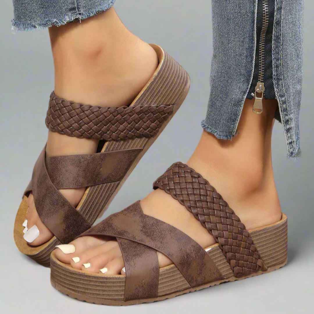 Damen - Bequeme Sandalen - Atmungsaktive Stoff - Stylische, stützende Schuhe für ultimativen Komfort den ganzen Tag