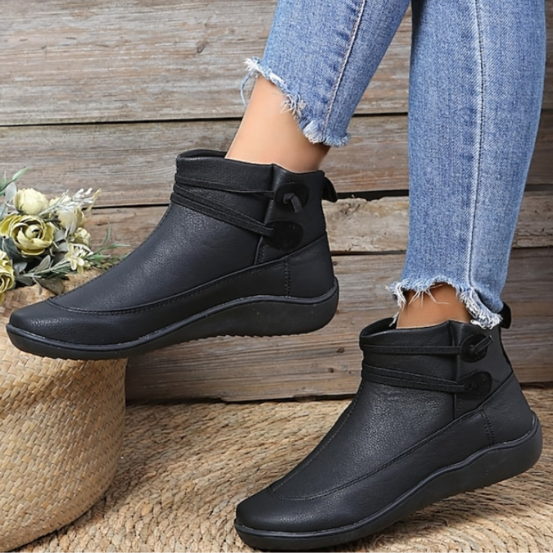 Damen - Wasserdichte Stiefelette - Verstellbaren Riemen - Perfekt für Regenwetter und Stilbewusste