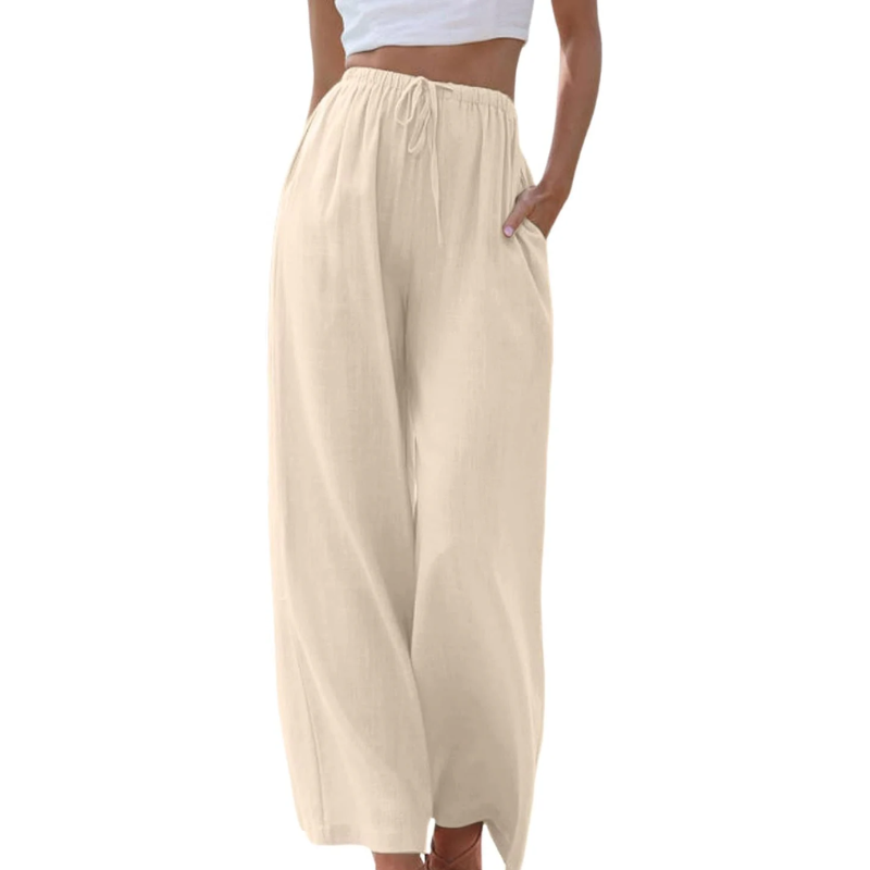Damen - Elegante Hose - Baumwoll Mischung - Elastischer Bund - Stilvoller Komfort für jeden Anlass