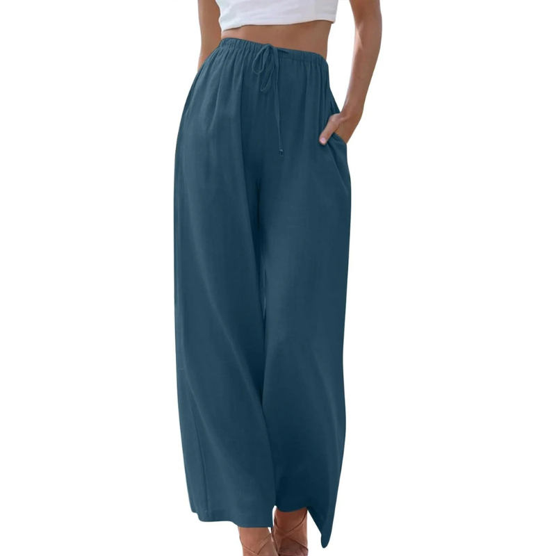 Damen - Elegante Hose - Baumwoll Mischung - Elastischer Bund - Stilvoller Komfort für jeden Anlass