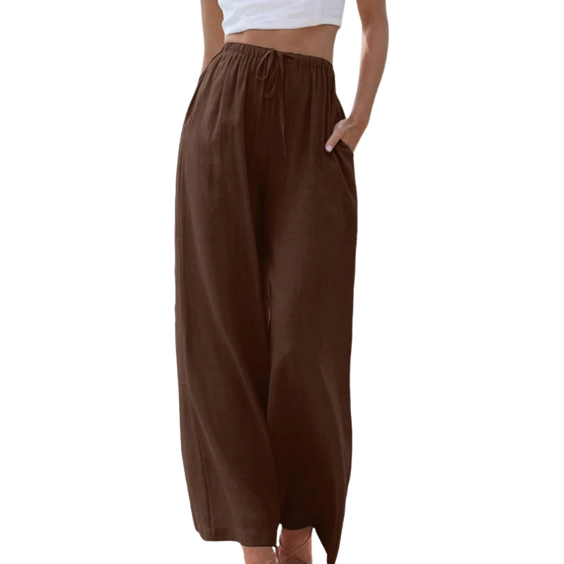 Damen - Elegante Hose - Baumwoll Mischung - Elastischer Bund - Stilvoller Komfort für jeden Anlass
