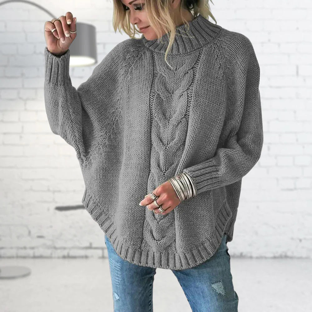 Damen - Strickpullover - Weicher Stoff - Rollkragen - Lockere Passform für ultimativen Komfort