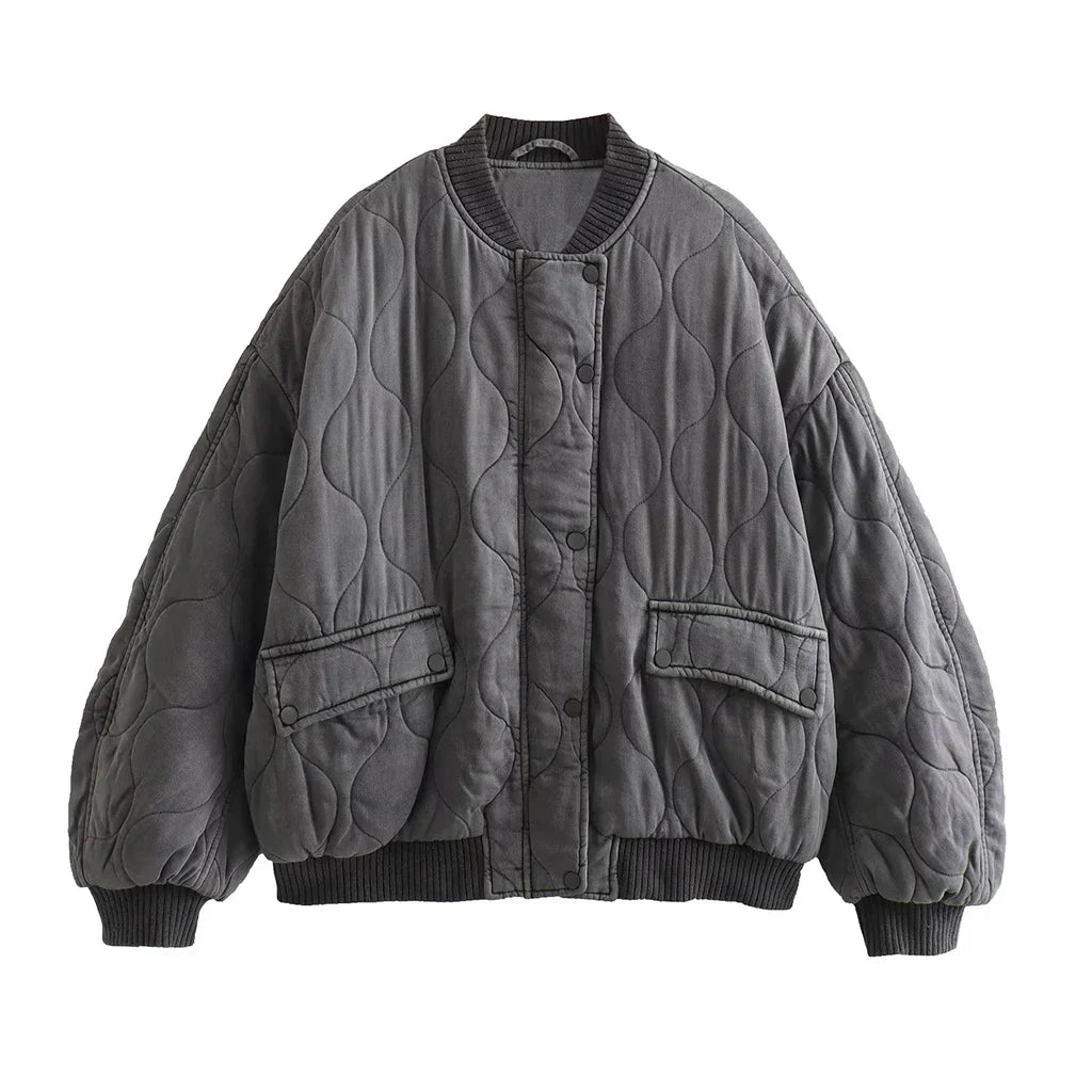 Damen - Winterjacke - Lockere Passform - Gestepptes Design für stilvolle Kälteabwehr