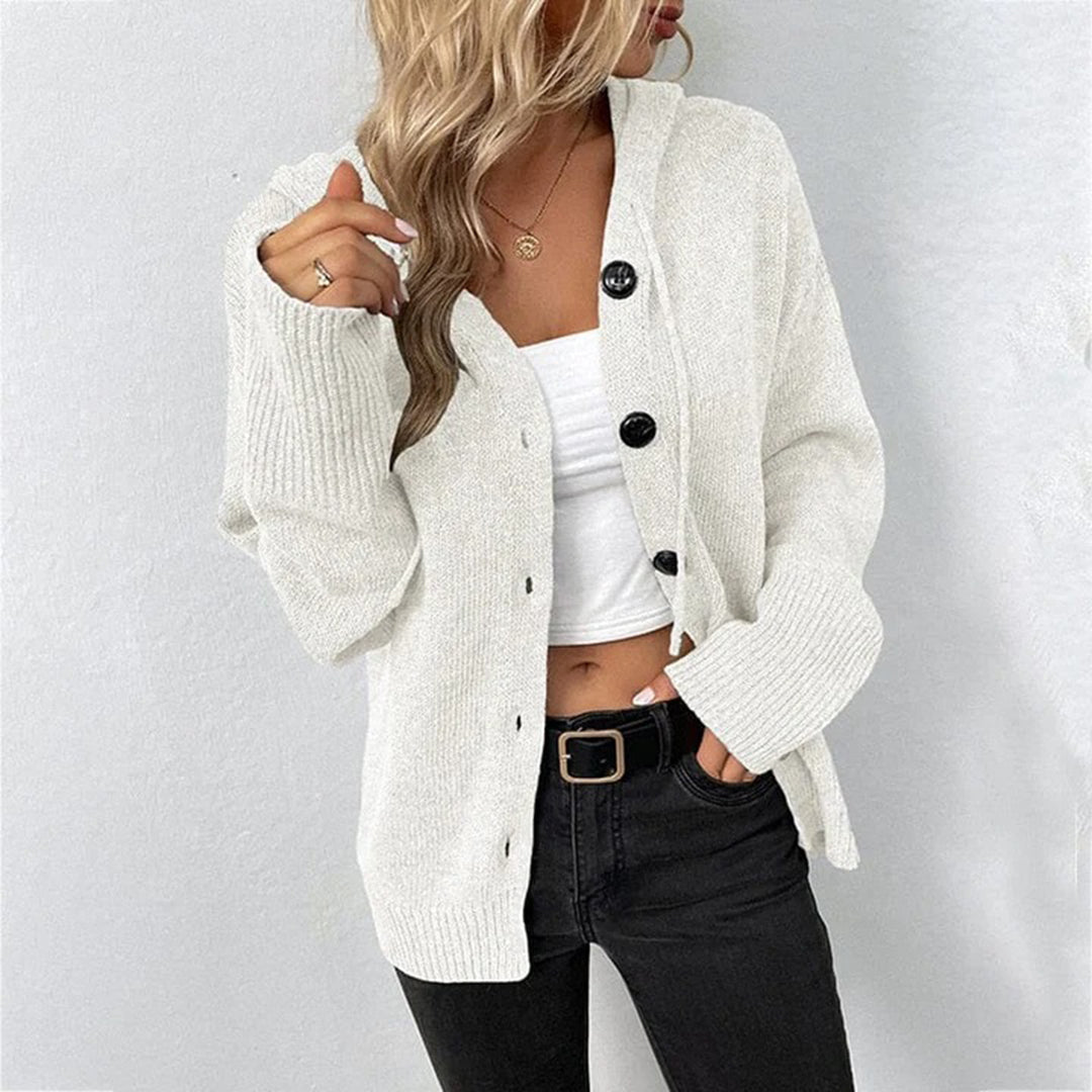 Damen - Strickjacke mit Kapuze - Bequemer Stoff - Stilvoll und Gemütlich - Perfekt für jede Gelegenheit