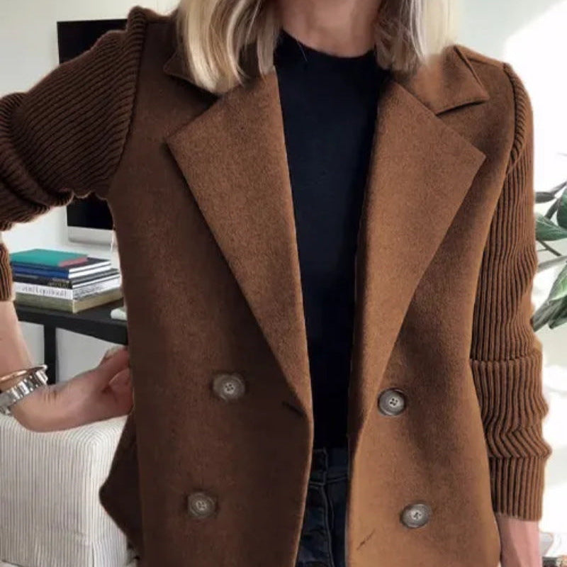Damen - Blazerjacke - Puffärmeln - Elegante Wollmischung - Stilvolle Damenmode