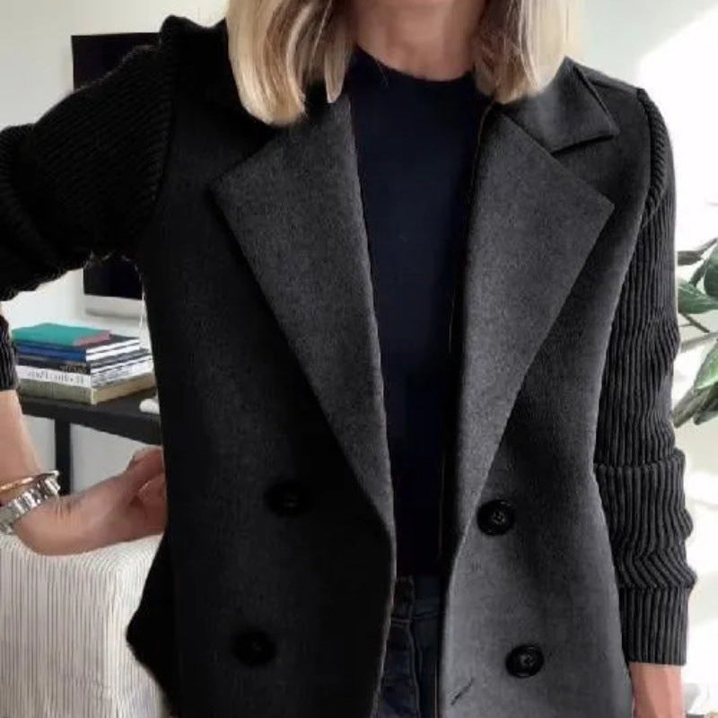 Damen - Blazerjacke - Puffärmeln - Elegante Wollmischung - Stilvolle Damenmode