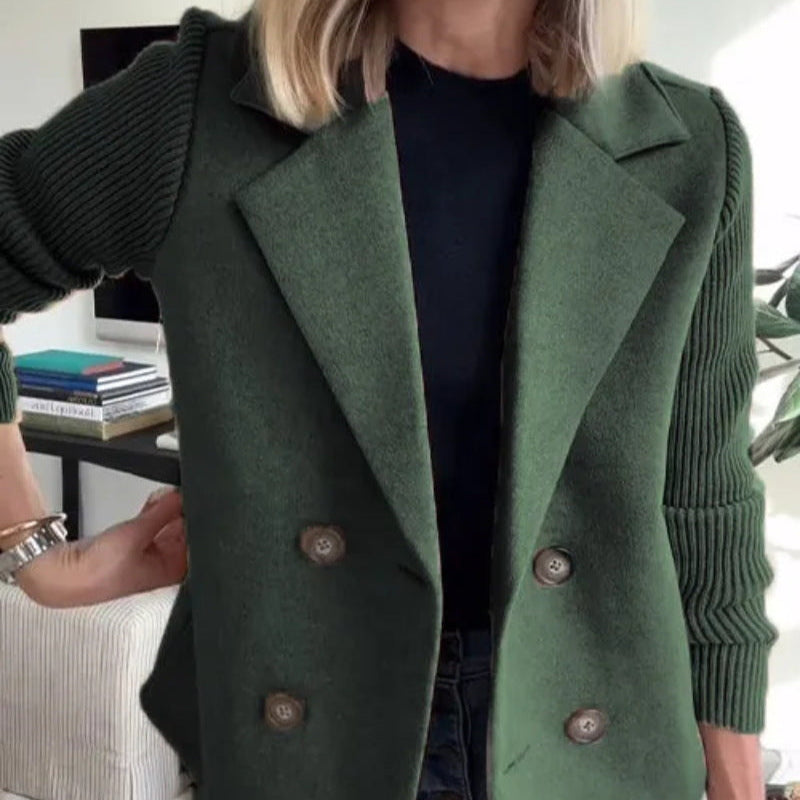Damen - Blazerjacke - Puffärmeln - Elegante Wollmischung - Stilvolle Damenmode