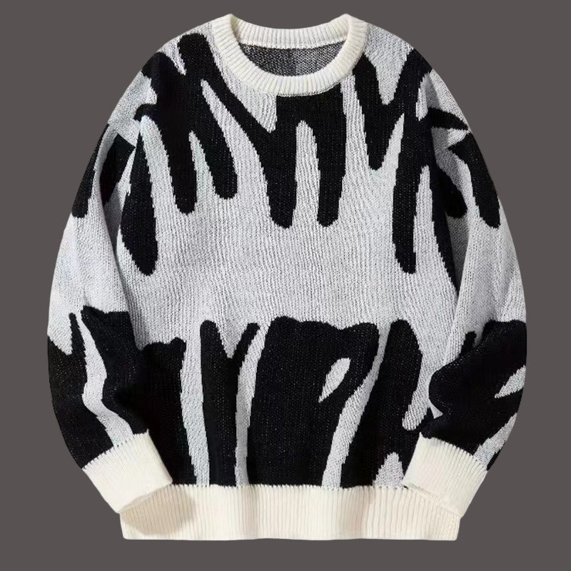 Damen - Übergroßer Rundhals Pullover - Strukturierter Strick - Bequeme Mode für jeden Anlass