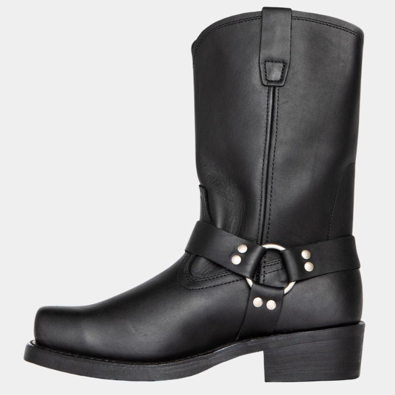 Damen - Mid-Calf Stiefel - Schnalle - Stylischer Harness-Look für jeden Anlass