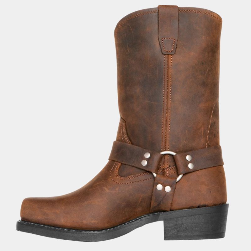 Damen - Mid-Calf Stiefel - Schnalle - Stylischer Harness-Look für jeden Anlass