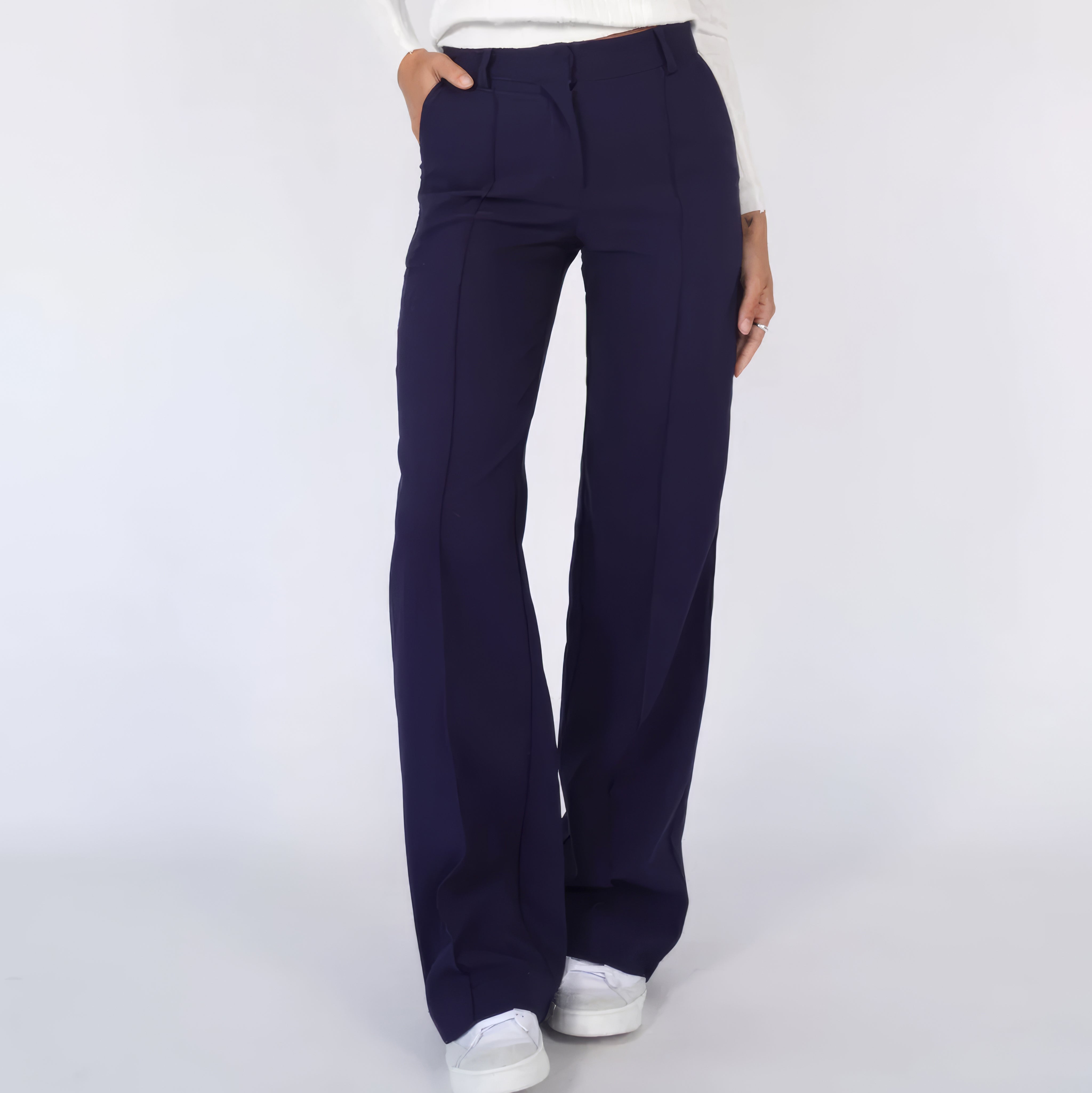Damen - Hochtaillierte Hose - Geradem Bein - Eleganter, bequemer Schnitt - Perfekt für jede Gelegenheit