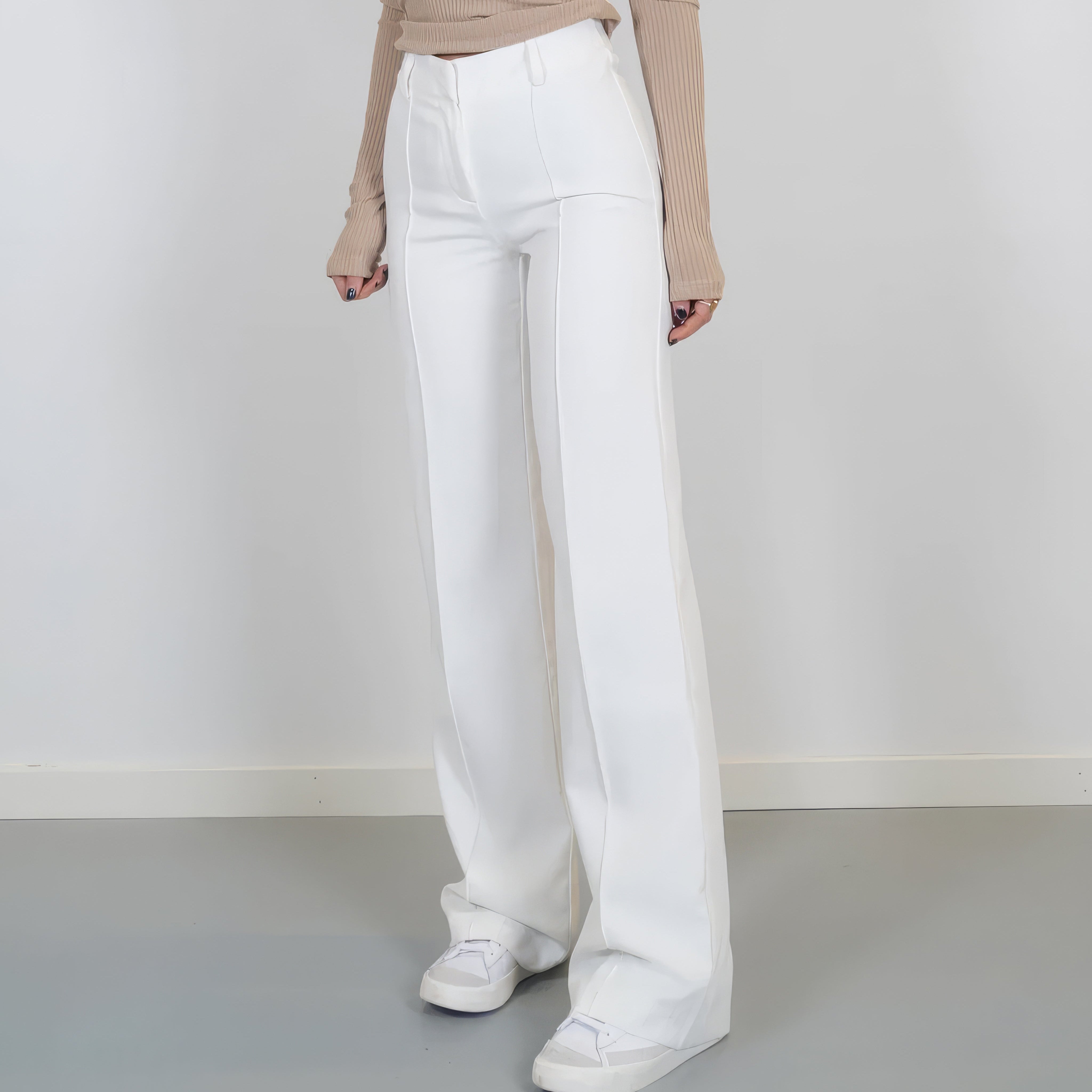 Damen - Hochtaillierte Hose - Geradem Bein - Eleganter, bequemer Schnitt - Perfekt für jede Gelegenheit